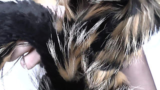 Ejaculation Training: Sniffing and Cumming on a Fur Scarf, Lady Victoria Valente