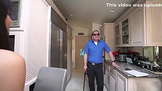 Housewife gets fucked in front of blind husband