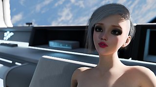 3D animation fuck on a space station with sexy blonde