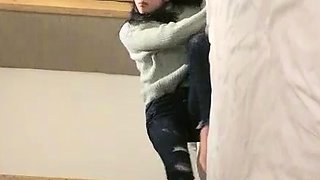 Hot black teen dressing up on hidden cam
