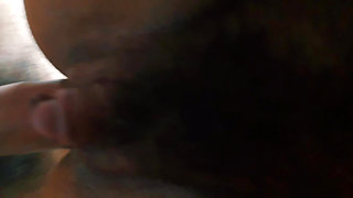 Huge load of sperm dripping from ass to pussy.
