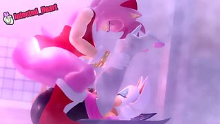 Futa Rouge Gets Fucked Hard by Amy - Blowjob & Creampie Action