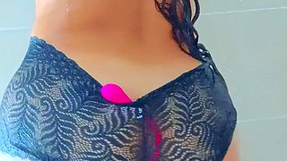 Gorgeous Tanned Latina Girl's Take a Shower After Pool Day