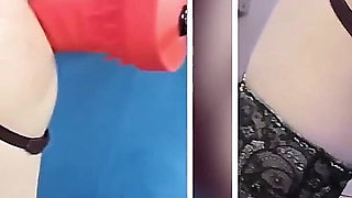 Big Dildo Anal Masturbation on the Fucking Machine