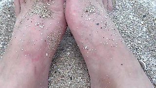 Beach Day Rub My Big Sexy Feet in the Sand
