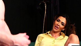 Horny voyeur dirty talking to wanker