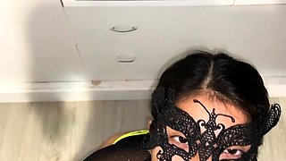Big-Titted Latina Teen Gives Her Boss a Blowjob for Cash