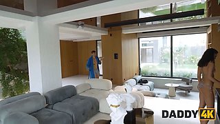 Daddy4k. hot young was rescued by dad and he got her firm body and Tight Pussy as a prize