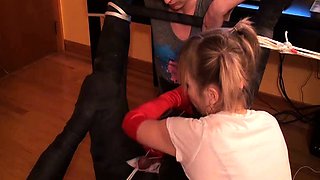 Fetish bdsm anal dildo play