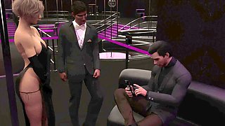 Cuckold girlfriend gets naughty with two guys while her boyfriend waits outside