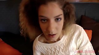 Monique No Dad Is Safe And Hardcore Fuck In Sofa