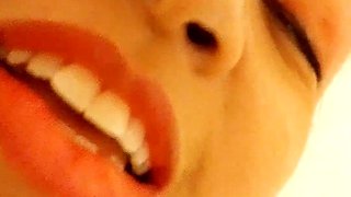 Saturn Squirt Has Several Squirts in the Bathroom Loud Moans Rubbing the Clitoris of Her Pink Pussy