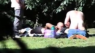 Wild swingers indulge in torrid group sex in the outdoors