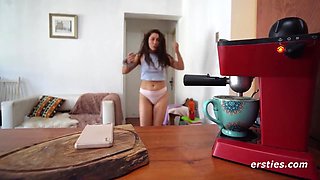 Sexy Dancer Slides Her Shaved Pussy Over A Pink Dildo With Sexy Anna