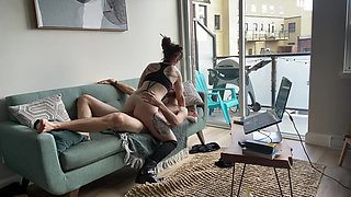 Chill Sunday Sofa Deep throating and Fuckin' - Olivia