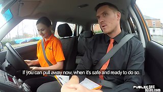 Real euro publically fucked after driving test