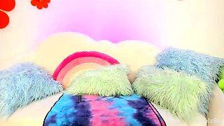 Blonde tight pussy babe solo toy fun in glamour masturbation