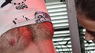 French-american Bareback Orgy: Triple Blowjob, Deep Fisting and Messy Cumshot in Dungeon