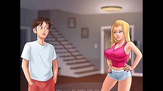 Big tit cartoon, hot blonde, in shower