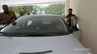 Brasilian pornstar Larissa Leite 4 on 1 DAP with big cocks, DP