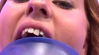 Curvy redhead teen gets all holes filled by random big cocks