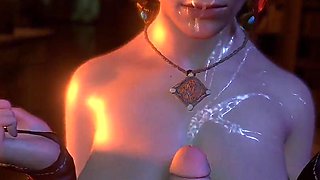 Cum Covered Triss Milks Your Cock with Her Fat Thicc Breasts