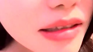Hairy asian teen pussy finger teased in close up