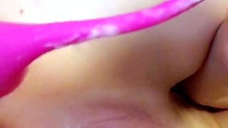 Blonde tight pussy babe solo toy fun in glamour masturbation