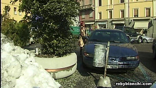 Hairy Pussy Babe Blows Huge Cock in the Car and Gets Ass Fucked Hard and Deep
