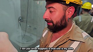 Plumber gives his job to lesbian couple who want to try a dick on their anniversary