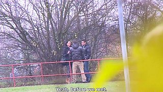 Voyeur spying on Czech couple having wild sex in the woods