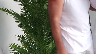 Slutty 19-year-old Blonde Fucks Dirty and Do Rimming for Two Sugar Daddies!