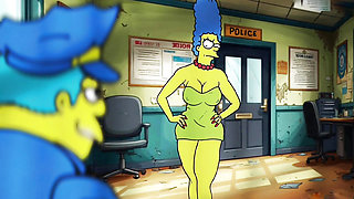 Police Sex Story. A Married Housewife Fucks with a Sheriff For Her Husband. Cartoon Parody. Animation. Comic.  Simpson Parody