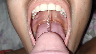 Giving Yellow Piss to My Slave and Making Her Swallow Cum Through Her Nose