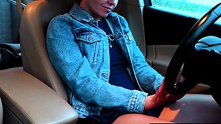 Redhead MILF Masturbates in Car
