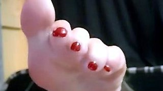 Flexible foot fetish masturbating with feet and hands