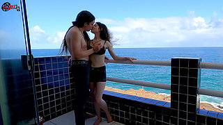 Having fun on the terrace in front of the ocean - DOLLSCULT