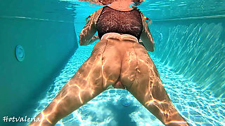 Pool Fun in Nylons