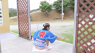 Cute Japanese teens plays with toys and cock