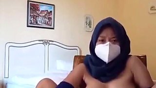 Hijab After Work Horny Plugging Vagina with Vibrator
