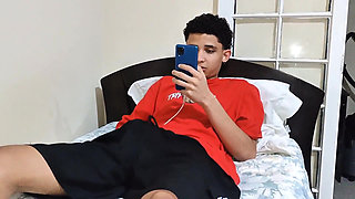 Stepson Hides in Closet to Watch His Hot Stepmom She Finds Out and Fucks Him