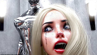 Blonde Slave in Metal Bondage - 3D BDSM Fetish Comic