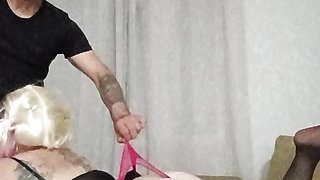 Milf blowjob and gaging my delicious dick