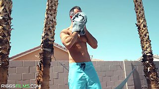 2 Big Tits Bikini Babes Fucking The Pool Guy