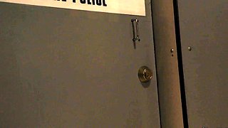 Classy glory hole babe masturbates