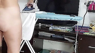 Sexy Wife Doing Chores in the House Naked