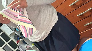 I fuck my stepsister before going to college. She finds me masturbating and tells me not to fuck her in the ass.