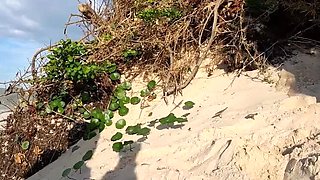 Hot Latina Teen in Bikini Sucks Big Cock on Beach - Public Outdoor Fuck