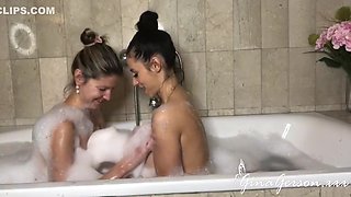Lesbian Bubbles Fuck To The Bath - Nelly Kent And Gina Gerson
