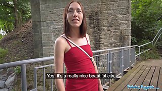 Public agent - thin russian fucked in public in point of view